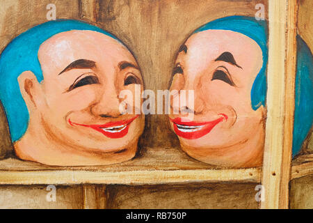 Wandbild von Yip Eibe Chong, Chinatown, Singapur. Stockfoto