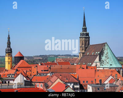 Luftaufnahme der Stadt Bautzen, Sachsen, Deutschland Stockfoto