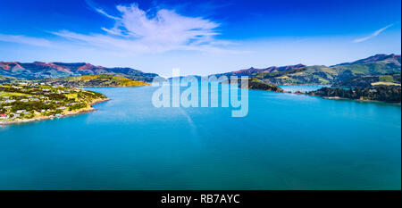 Hafen von Akaroa, Canterbury Neue ZAealand Stockfoto