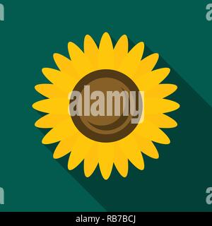 Sonnenblume-Symbol, flachen Stil Stock Vektor