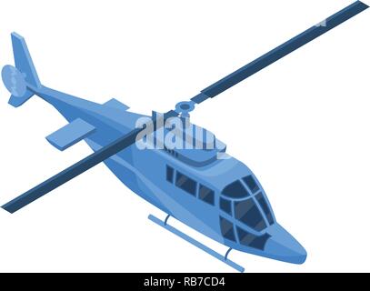 Blaue Hubschrauber Symbol, isometrische Stil Stock Vektor