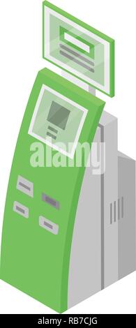 Zahlung grüne Gerätesymbol, isometrische Stil Stock Vektor