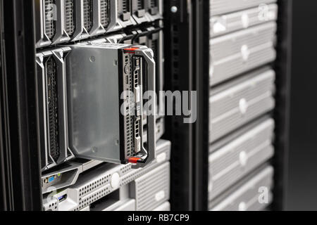 Blade Server in SAN im Rechenzentrum Stockfoto