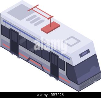 Tram Car Symbol, isometrische Stil Stock Vektor