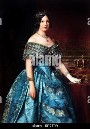 Federico de Madrazo y Kuntz, Isabella II 1849 Öl auf Leinwand, Museum der Romantik, Madrid, Spanien. Stockfoto