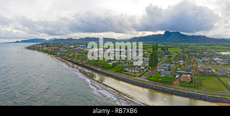 Kapaa, Kauai Hawaii Antenne Drone Ansicht Stockfoto