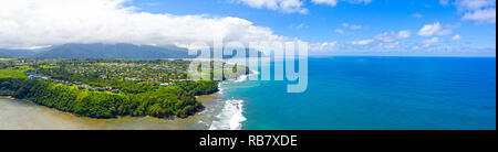 Princeville Kauai Hawaii Panorama Waterfront Stockfoto