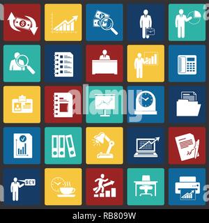 Business Icons auf Quadrate Hintergrund für Grafik- und Webdesign, modernen einfachen Vektor unterzeichnen. Internet Konzept. Trendy Symbol für Web site Design web-Taste oder mobile App. Stock Vektor