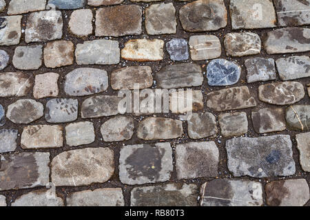 In der Nähe Bild von gepflasterten Weg. Textur. Design. Muster Stockfoto