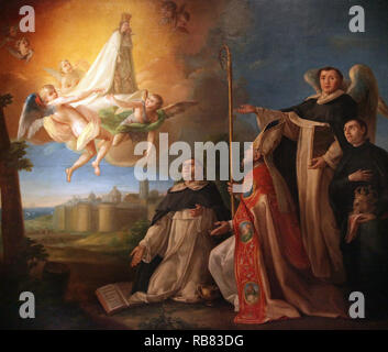 Aparición de la Virgen ein San Vicente Ferrer von der Künstlerin Bernardo Martínez Del Barranco 1738-1791 Stockfoto