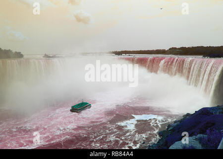 Farbe Bearbeiten der Niagara Falls in Ontario, Kanada. Stockfoto