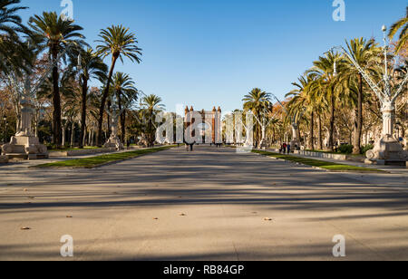 Die "Arc de Triomf", eines der berühmtesten Wahrzeichen in Barcelona, Spanien. Stockfoto