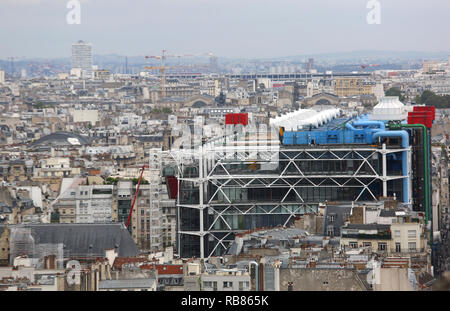 Paris, Frankreich, 20. August 2018: Centre Pompidou von Notre Dame Stockfoto