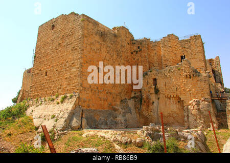 Ajloun Schloss in Nord-westlichen Jordan. Araber und Kreuzfahrer fort. Stockfoto