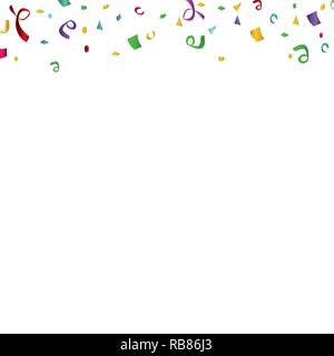 Bunte helle Konfetti auf transparentem Hintergrund isoliert. Festliche Vector Illustration Stock Vektor