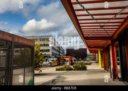 Hier östlich der digitalen Quartal für East London, der ehemalige Presse- und Zentren für die London 2012 die Olympischen und Paralympischen Spiele, East London, Großbritannien Stockfoto