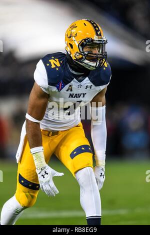 Navy Midshipmen wide receiver Jamir Tillman (4) erwartet die Snap während der Armee, Marine Spiel, 10 Dezember, 2016 bei M&T Bank Stadium in Baltimore, MD. Stockfoto