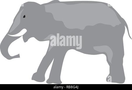 Vector Illustration eines Elefanten auf weißem Hintergrund. Stock Vektor