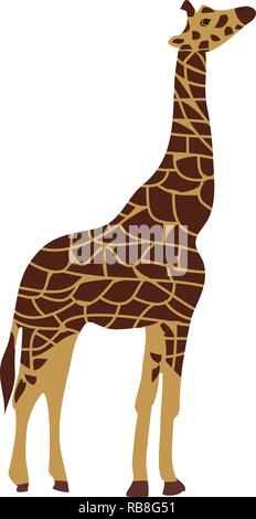 Vector Illustration einer Giraffe auf weißem Hintergrund. Stock Vektor