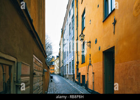Gamla Stan (Altstadt) charmanten Straße in Stockholm, Schweden Stockfoto