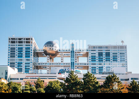 Tokyo, Japan - 23. November 2018: Odaiba Fuji TV Gebäude Stockfoto