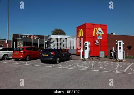 Der Eingang zu den M6 Service Station in Sandbach, Cheshire, bei Reisen Nord Stockfoto