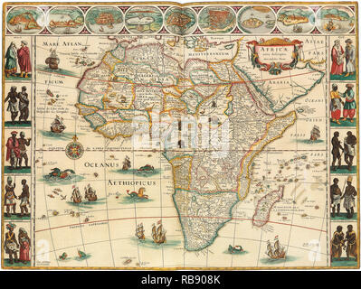 Karte von Afrika 1617 Stockfoto