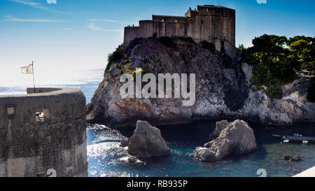 Festung Lovrijenac ist ein Spiel der Throne Schießen in Dubrovnik Stockfoto