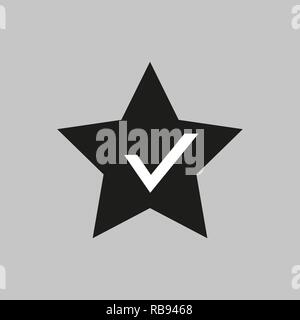 Classic Star. Schwarz einfachen Vektor icon. aprowed. Stock Vektor
