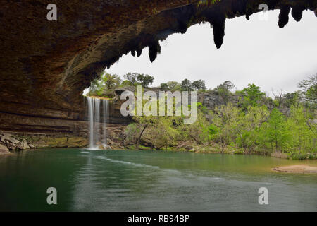 Hamilton Creek Wasserfall und Hamilton Pool, Hamilton Pool bewahren Travis County, Texas, USA Stockfoto