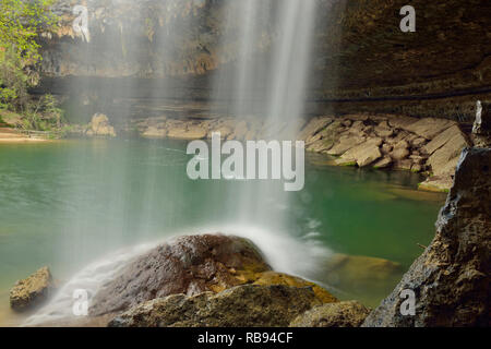 Hamilton Creek Wasserfall und Hamilton Pool, Hamilton Pool bewahren Travis County, Texas, USA Stockfoto