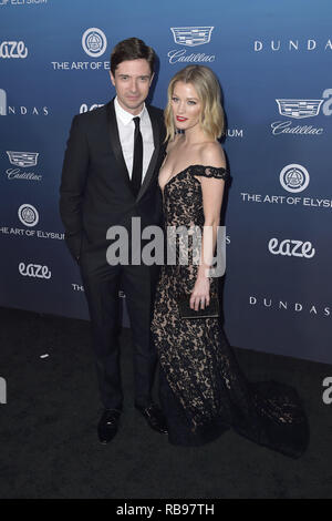 Topher Grace und seiner Frau Ashley Hinshaw Teilnahme an der Kunst des 12. jährlichen Feier des Elysium - der Himmel am 5. Januar 2019 in Los Angeles, Kalifornien. | Verwendung weltweit Stockfoto