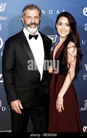 Mel Gibson und seine Freundin Rosalind Ross an der Kunst des 12. jährlichen Feier des Elysium - der Himmel am 5. Januar 2019 in Los Angeles, Kalifornien. | Verwendung weltweit Stockfoto