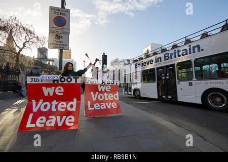 London, Großbritannien. 8 Jan, 2019. Aktivisten protestieren Lassen außerhalb des Parlaments Tage vor der entscheidenden Abstimmung über die Bexit Deal im Unterhaus. Credit: Kevin J. Frost-/Alamy leben Nachrichten Stockfoto