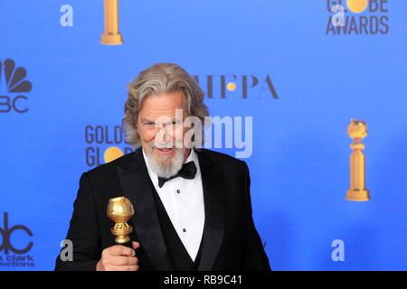 Beverly Hills, CA. 6. Januar, 2019. Jeff Bridges in der Presse Raum für 76th jährliche Golden Globe Awards, The Beverly Hilton, Beverly Hills, CA 6. Januar 2019. Credit: Priscilla Grant/Everett Collection/Alamy leben Nachrichten Stockfoto