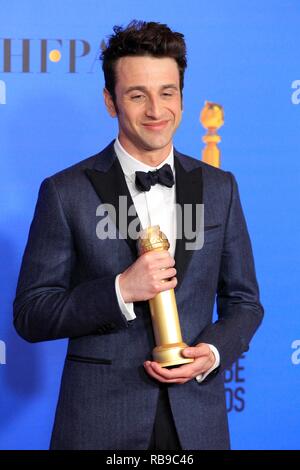 Beverly Hills, CA. 6. Januar, 2019. Justin Hurwitz in der Presse Raum für 76th jährliche Golden Globe Awards, The Beverly Hilton, Beverly Hills, CA 6. Januar 2019. Credit: Priscilla Grant/Everett Collection/Alamy leben Nachrichten Stockfoto