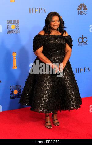 Beverly Hills, CA. 6. Januar, 2019. Octavia Spencer in der Presse Raum für 76th jährliche Golden Globe Awards, The Beverly Hilton, Beverly Hills, CA 6. Januar 2019. Credit: Priscilla Grant/Everett Collection/Alamy leben Nachrichten Stockfoto