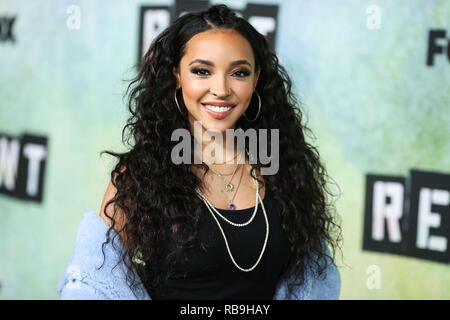 Los Angeles, Kalifornien, USA. 8. Januar, 2019. Sänger Tinashe Jorgensen Kachingwe kommt an FOX'S "mieten" drücken Sie Quark im Fox Studio Lot am 8. Januar 2019 in Century City, Los Angeles, Kalifornien, USA. (Foto von Xavier Collin/Image Press Agency) Quelle: Bild Presse Agentur/Alamy leben Nachrichten Stockfoto