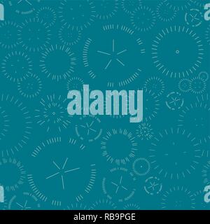 Nahtlose geometrische Muster, Feuerwerk auf grünem Hintergrund, Streifen abstrakte Vorlage, Vector Illustration Stock Vektor