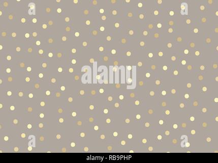 Abstrakte golden glitter Punkte auf braun Pastell Farbe Hintergrund. Gold Kreise Muster Metall folie können Sie für Vorlage Geschenkpapier oder Grußansage verwenden kannst. Stock Vektor