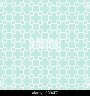 Nahtlose geometrische Muster, Pluszeichen auf grünem Hintergrund, Streifen abstrakte Vorlage, Vector Illustration Stock Vektor