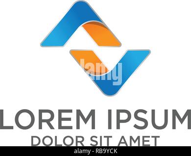 Erste kreative minimal AV-logo Icon Design in Vektor illustrator Format mit abstrakten Design Template Stock Vektor