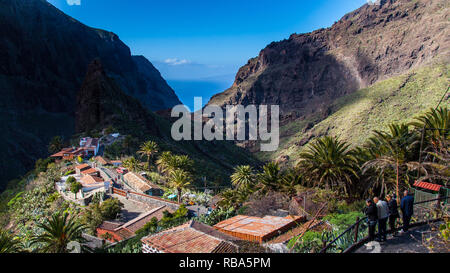 Ein Foto von der schönen und abgeschiedenen Dorf Masca auf Teneriffa, Spanien Stockfoto