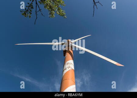 Bnei Rasan Windkraftanlagen in der Nähe des Kibbutz Ein Zivan im Golan Höhen. Israel Stockfoto