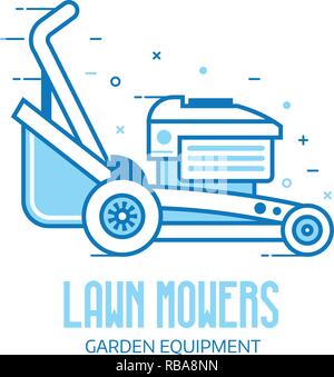 Rasenmäher Grass Cutter Logo Stock Vektor