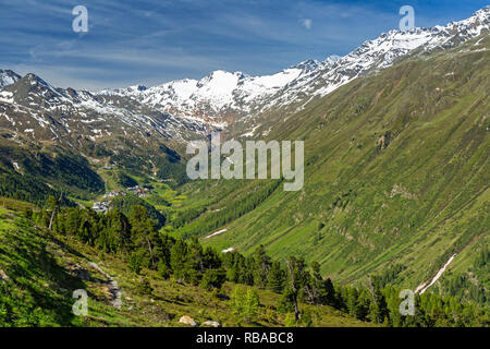 Blick vom Timmelsjoch in Ötztal, Tirol, Österreich Stockfoto