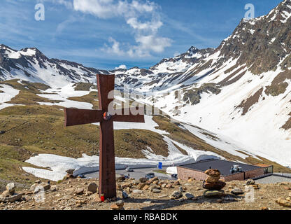 Auf das Timmelsjoch zwischen Österreich und Italien Stockfoto