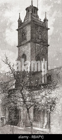 St. Giles, Cripplegate, London, England, hier im 19. Jahrhundert. Von London Bilder, veröffentlicht 1890 Stockfoto