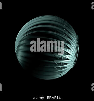 Abstrakte Gang mit rotierenden Klingen isoliert auf schwarzen Hintergrund. Konzept für Alien Technologie Stockfoto