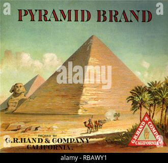 Pyramide Obst Label. Stockfoto